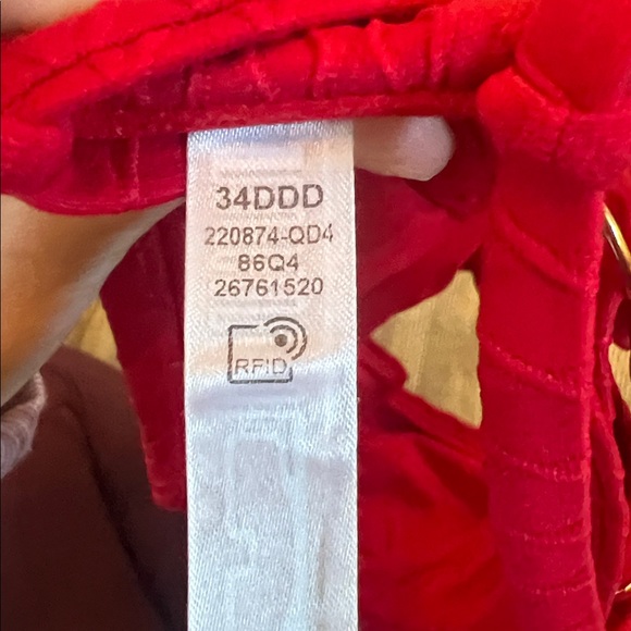 Red Textured Bathing suit top - Picture 3 of 3